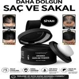 BİOREAL Saç Dolgunlaştırıcı Siyah Pudra | Seyrek Sakal Saçlar için Saç Fiberi | Suda Çıkmaz Boya
