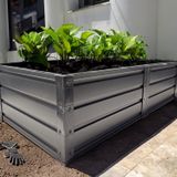 Biorfe Premium Yükseltilmiş Sebze Yatağı, Galvanizli Paslanmaz Çelik Bahçe Bostan Yatağı, Ağaçlar, Otlar, Domates, Biber, Brokoli, Havuç için, Modüler Kolay Montaj, 120x60x30 cm