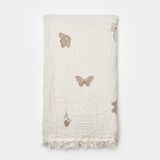 Biorganic Butterfly Feeling Müslin Battaniye 90X90 cm 64739 - Ekru - 90 x 90 cm