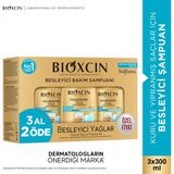 Bioxcin Besleyici Yağlar Onarıcı Bakım Şampuanı 3 x 300 ml - Sülfatsız Kuru ve Yıpranmış Saçlar Dökülme Karşıtı