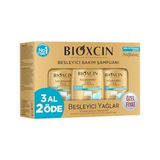 Bioxcin Besleyici Yağlar Şampuan 3 x 300 ml – Kuru ve Yıpranmış Saçlar İçin, 9 Çiçek Yağı, Pantenol ve BioComplex B11 İçerikli, Sülfatsız