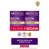 Bioxcin Biotin 5.000 Mcg 2 x 30 Tablet - Biotin Çinko 15 Mg Saç Ve Tırnak Vitamini 2 Li Avantajlı Set