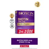 Bioxcin Biotin 5000 Mcg 90 Tablet – Biotin + Çinko 15 Mg – Saç Ve Tırnak Vitamini
