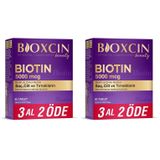 Bioxcin Biotin 5000 mcg | Saç ve Tırnak Sağlığı İçin Biotin + Çinko | Yorgunluk ve Enerji Metabolizması Desteği | 90 Tablet | Şeker ve Gluten İçermez (2 paketi)