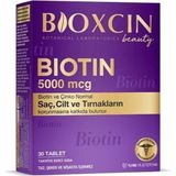 Bioxcin Biotin 5000 Mcg Takviye Edici Gıda 30 Tablet Kapsül İçeriği ile Türkiye Menşeli - Aromalı