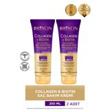Bioxcin Collagen & Biotin Ekstra Hacim Saç Kremi 2X250 ml - Kolajen Biotin Ince Seyrek Saçlar