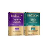 Bioxcin Collagen & Biotin Hacim Şampuanı 300ml + Keratin & Argan Onarıcı Şampuan 300ml Seti