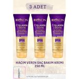 Bioxcin Collagen & Biotin Hacim Veren Saç Bakım Kremi, 250 ml, 3 Adet Set + 100 ml Jel