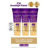 Bioxcin Collagen Biotin Hacim Verici Saç Bakım Kremi 250 ml 3 Adet