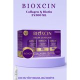 Bioxcin Collagen & Biotin İnce Telli ve Hacimsiz Saçlar İçin Şampuan 3X300 ML + 100 ML Jel HEDİYE