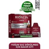Bioxcin Forte 3x50 ml Bitkisel Serum ve 300 ml Şampuan Seti Tüm Saç Tipleri İçin Dökülmeye Karşı - 1