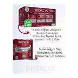 Bioxcin Forte Yoğun Saç Dökülmesine Karşı Şampuan ve Serum Set, 300 ml + 150 ml