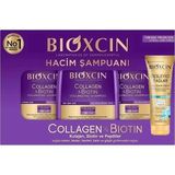 Bioxcin Hacim Verici Kolajen & Biotin Şampuan Seti 3 x 300 ml + Besleyici Yağlar Saç Kremi