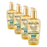 Bioxcin Keratin & Argan Onarıcı Saç Bakım Yağı 150 ml – Yıpranmış Saçlar İçin Nemlendirici ve Parlaklık Veren Bakım (4 paketi)