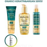 Bioxcin Keratin & Argan Saç Bakım Seti, 250ml Krem + 150ml Sıvı Krem + 150ml Yağ + 100ml Yüz Temizleme Jeli