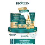 Bioxcin Keratin ve Argan Onarıcı 300 ml Şampuan + Keratin Argan Saç Bakım Yağı + Saç Kremi