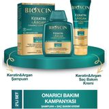 Bioxcin Keratin ve Argan Onarıcı 300 ml Şampuan + Kertin Argan Saç Bakım Kremi