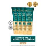 Bioxcin Keratin ve Argan Onarıcı Saç Bakım Kremi 250 ml x 4 Adet