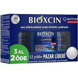 Bioxcin Quantum Şampuan – Kuru ve Normal Saçlar İçin – 3x300 ml – Dökülme ve İncelme Karşıtı – Bio-Activ Peptit, BioComplex B11, Bal ve Mentol İçerikli