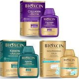 Bioxcin Seti | Collagen & Biotin Hacim & Dolgunlaştırıcı Şampuan 300ml - Ince Telli Ve Hassas Saçlar x1 + Keratin & Argan Onarıcı Şampuan 300ml - Yıpranmış Ve Hasar Görmüş Saçlar x1...