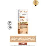 Bioxcin Sun Care Lekeye Eğilimli Ciltler Renkli Spf 50 Güneş Kremi 50 ml Tinted Arbutin, Kolajen
