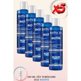 Bioxcin Tüm Saç Tipleri İçin Dökülme Karşıtı Biotin İçeren Şampuan 300ml 5 ADET + 100ml Yüz Temizleme Jeli Hediye