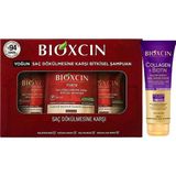 Bioxcin Yoğun Dökülme Karşıtı Bitkisel Forte Şampuan Seti 3 x 300 ml + Hacim Verici Kolajen & Biotin Saç Kremi