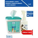 Bioxi Çok Amaçlı Temizleme Kova Mendil ve Kedi Kumu Koku Giderici Parfümsüz Dezenfektan 1 Lt (2'li Paket) - Hijyenik ve Etkili Temizlik Için Ideal Çözüm