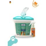 Bioxi ® Tüy Ve Pati Hijyenik Temizleme Kova Mendil & Kıtık Açıcı Sprey 100ml (2'Lİ PAKET)