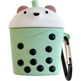 Bipower Airpods 1-2 Uyumlu Kılıf Bear Tea Yeşil - Renkli