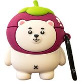Bipower Airpods 1-2 Uyumlu Kılıf Polar Bear Bordo - Renkli