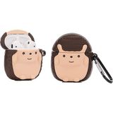 Bipower AirPodss 1-2 Uyumlu Kılıf Kirpi Kahverengi - Siyah