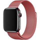Bipower Apple Watch Uyumlu 42-44MM Krd1 Metal Hasır Kordon Koyu Pembe