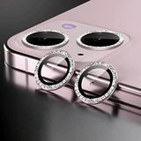 BİPOWER Binano Iphone 11/12/12 Mini Taşlı Pembe Kamera Koruyucu