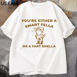 Bir Akıllı T-Shirts T-Shirt Boy Retro Karikatür T Shirt Garip Kovboy Kurbağa T Shirt Kadın Er - Beyaz