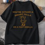 Bir Akıllı T-Shirts T-Shirt Boy Retro Karikatür T Shirt Garip Kovboy Kurbağa T Shirt Kadın Er - Siyah - XL