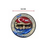Bir Çift Mavi Gözün Işığında Daima İleri" Atatürk Patch Arma 9.5 Cm 3D, Yeni Model Tip Cırtlı,