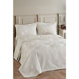 Bir Home Arel Şönil Çift Kişilik Yatak Örtüsü Takımı Krem 240x260 cm Geometrik Desen Pamuk Polyester - Ekru - 240 x 260 cm