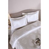 Bir Home Loretta Jakarlı Fransız Güpürlü Modern Çift Kişilik Yatak Örtüsü Takımı 240X250CM - Krem - 240 x 250 cm