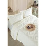 Bir Home Melodi Iskandinav Çift Kişilik Bohem Püsküllü Yatak Örtüsü Seti 240X250 cm - Krem - 240 x 250 cm