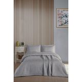Bir Home Sarah Jakarlı Şönil Çift Kişilik Yatak Örtüsü 240X250CM - Gri - 240 x 250 cm