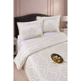 Bir Home Vanetta Pano Jakarlı Çift Kişilik Modern Yatak Örtüsü Takımı 3 Parça 240X260CM - Krem - 240 x 260 cm