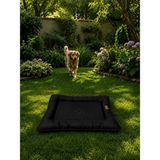 Bir Pati İzi Kedi ve Köpek Yer Minderi Outdoor Su Geçirmez Üst Kalite Tüy ve Leke Tutmaz %100 Boncuk Elyaf Kaydırmaz Taban Kedi ve Köpek Yatağı - Siyah - XL