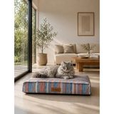 Bir Pati İzi Kedi ve Köpek Yer Minderi ve Matı Üst Kalite Yıkanabilir Kılıflı Fermuarlı %100 Boncuk Elyaf Kaydırmaz Taban Kedi ve Köpek Yatağı - XL