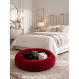Bir Pati İzi Peluş Ponçik Wellsoft Rahat Yumuşak Kaydırmaz Taban %100 Boncuk Elyaf Kedi ve Köpek Yatağı ve Minderi - Kırmızı