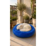 Bir Pati İzi Peluş Ponçik Wellsoft Rahat Yumuşak Kaydırmaz Taban %100 Boncuk Elyaf Kedi ve Köpek Yatağı ve Minderi - Mavi