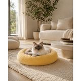 Bir Pati İzi Peluş Ponçik Wellsoft Rahat Yumuşak Kaydırmaz Taban %100 Boncuk Elyaf Kedi ve Köpek Yatağı ve Minderi - Sarı
