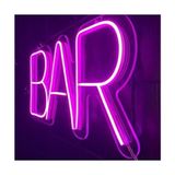 Bir Reklam Neon LED Işıklı Bar Tabelası 45x25 cm Pembe Renkli Enerji Tasarruflu Aydınlatma