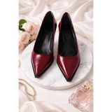 BİR-SEN SHOES mela bordo rugan sivri burun stiletto 6.5 cm 5001