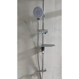 Bir Sürü Eşya Askılı Duş Seti / Spiral Hortumlu Mafsallı Duş Telefonu Başlığı / Duş Seti / Banyo Duşakabin Spiralli Duş Başlığı - Gümüş
